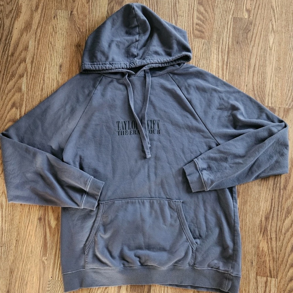 Official Taylor Swift The Eras Original Tour Dates Washed Blue Hoodie X Large XL